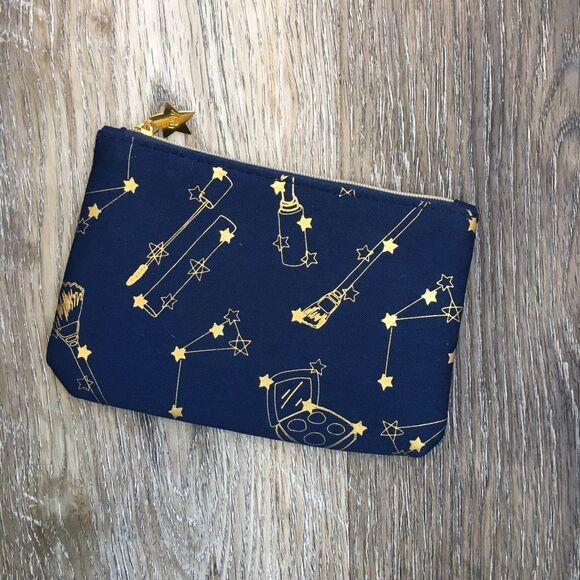 ipsy Handbags - Ipsy bag 5”x 7” Blue & Gold Makeup Bag